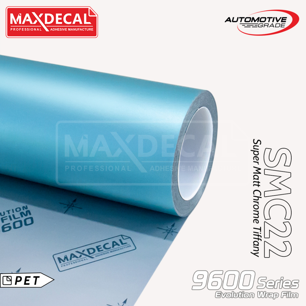 Maxdecal 9600 SMC22 Super Matte Chrome Tiffany, Evolution Wrap Series Sticker, Roll 152cm x 18m