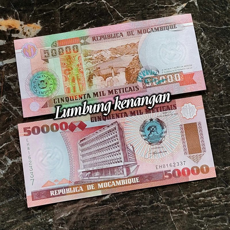 uang asing Mozambik 50.000 Meticais