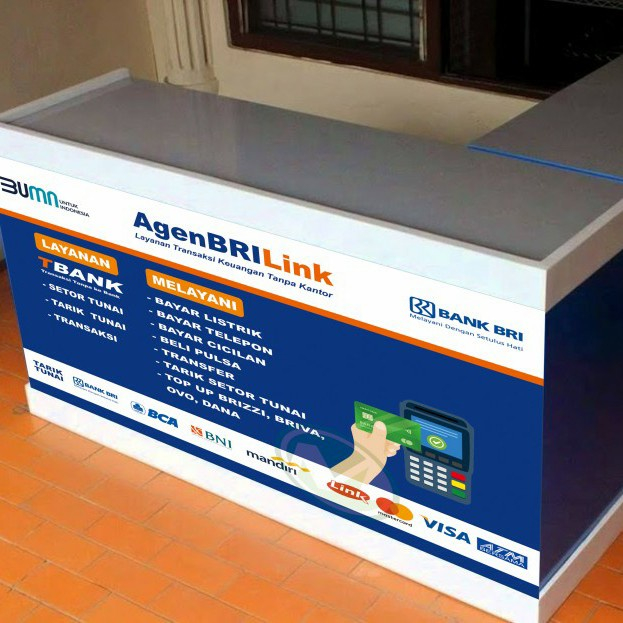 

STIKER VINYL MEJA KASIR BRILINK MODEL 2 KECIL