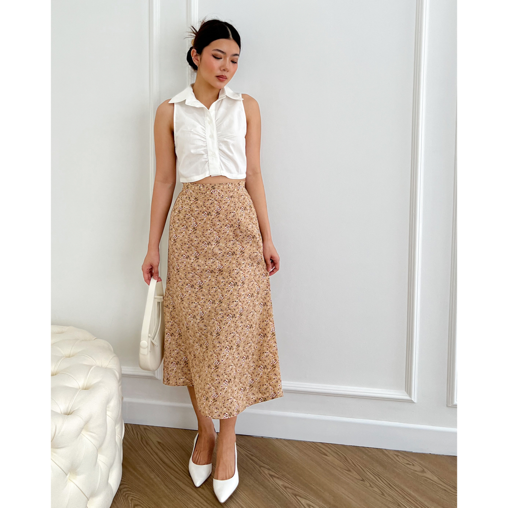 [ Canary ] Cassie Floral Skirt / Rok Wanita / Rok Korea / Korean Skirt