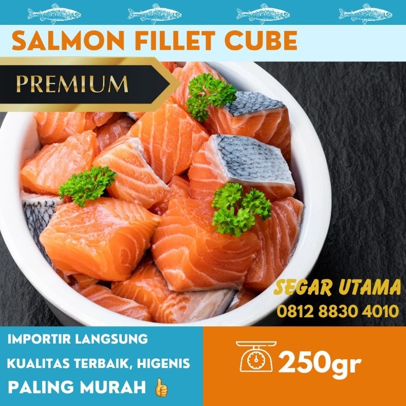 

Salmon Norwegian Fillet Cube Saikoro Premium Murah Banget