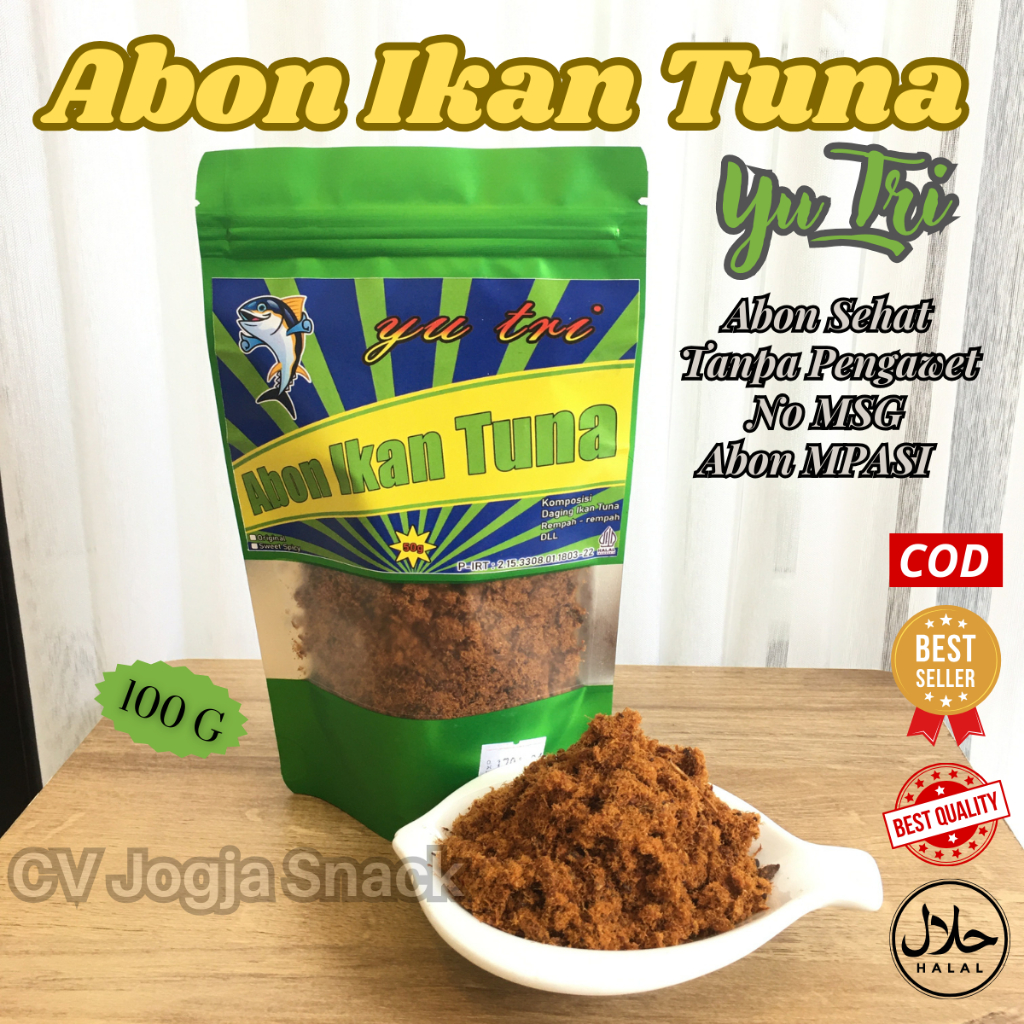 

Abon Ikan Tuna Yu Tri 100 Grm Tanpa Pengawet No MSG Halal MPASI Fresh Premium Floss Lauk Cemilan