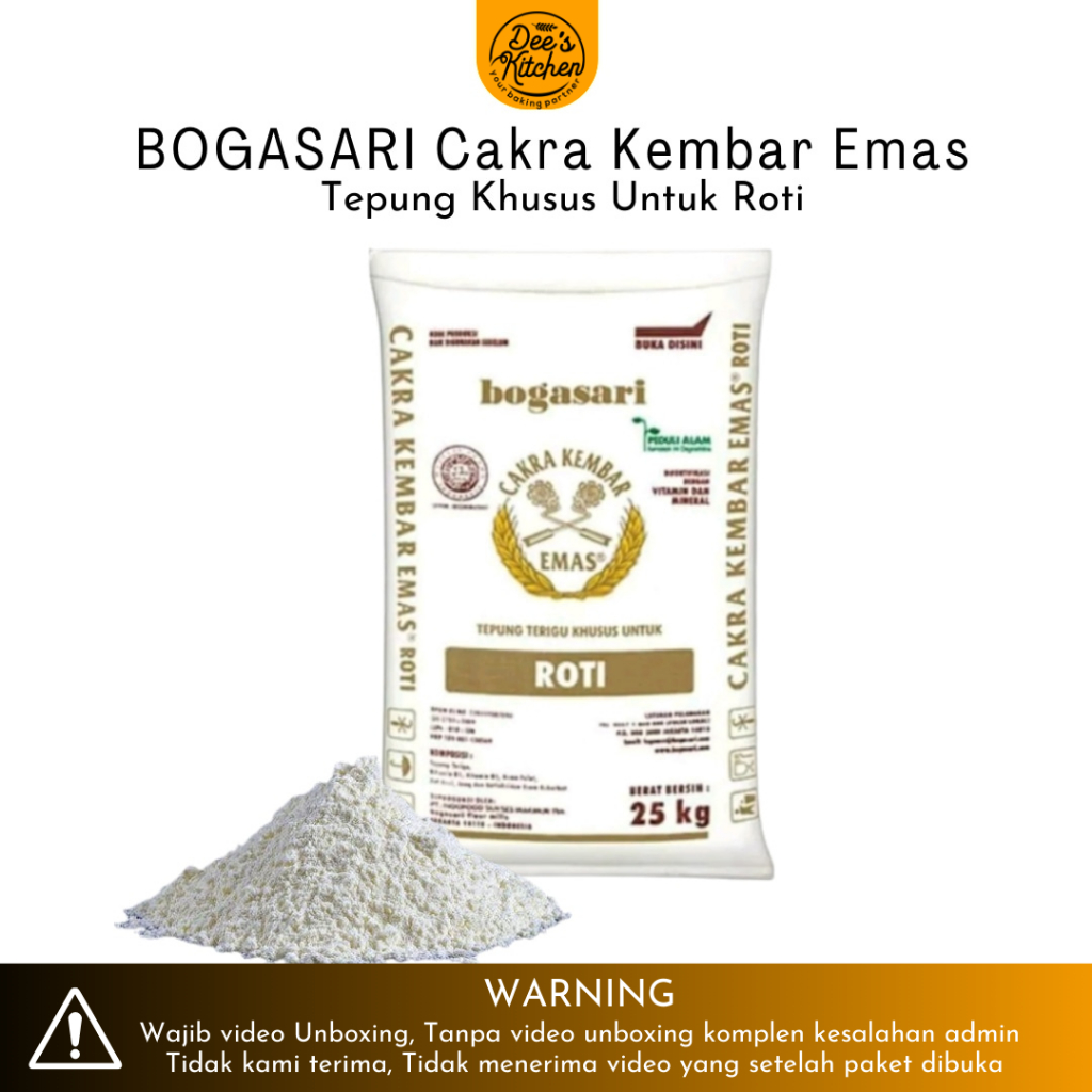 

Bogasari Terigu Cakra Kembar Emas Roti 1 Kg (Repack)