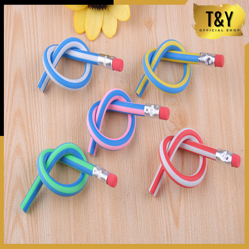 

T&Y Pensil Lentur Pensil Gulung Lentur Flexibel Pensil Sekolah Lentur Unik Lucu Alat Tulis Sekolah Anak Pencil Karet Inul Dapat Digulung Ditekuk Unik