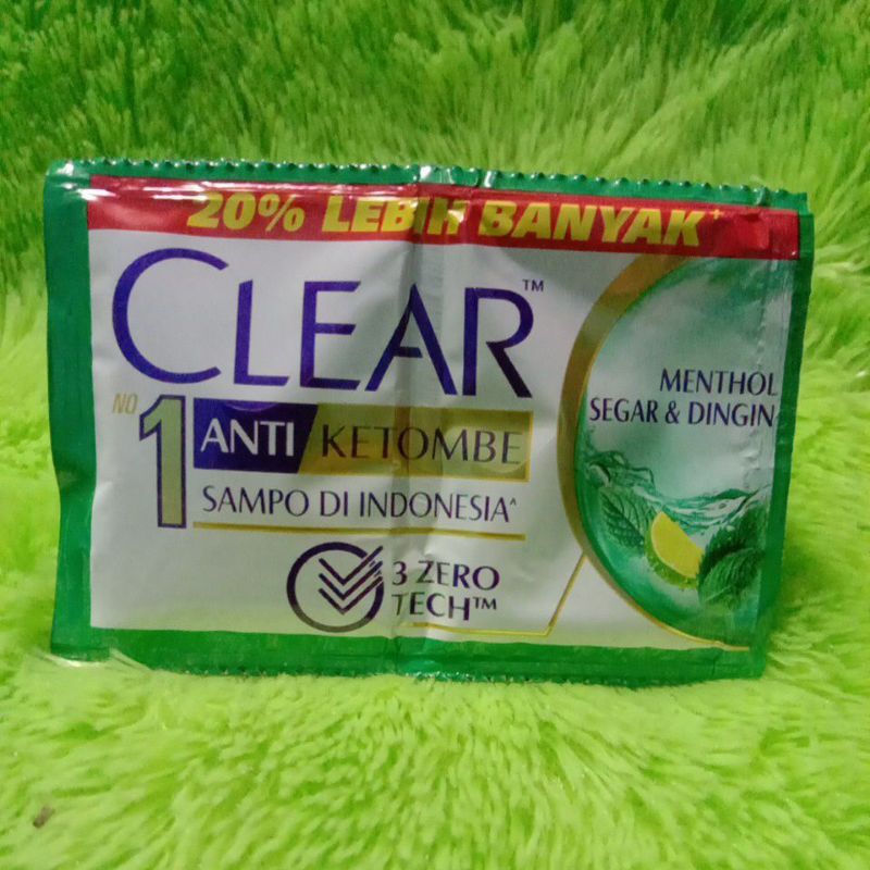 Clear shampoo sachet