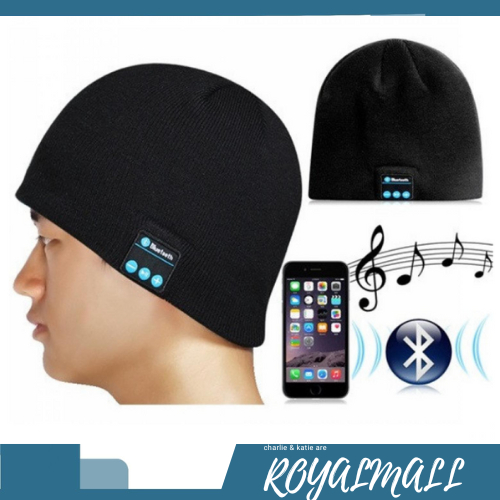 Kupluk Bluetooth Knit Beanie with Hands-free Calls Speaker / Topi Kupluk Kepala Telinga Headset Hens