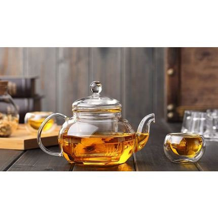 Glass Teapot 800ML / Teko Teh Kaca Saringan Kaca / Teko kaca kopi teh