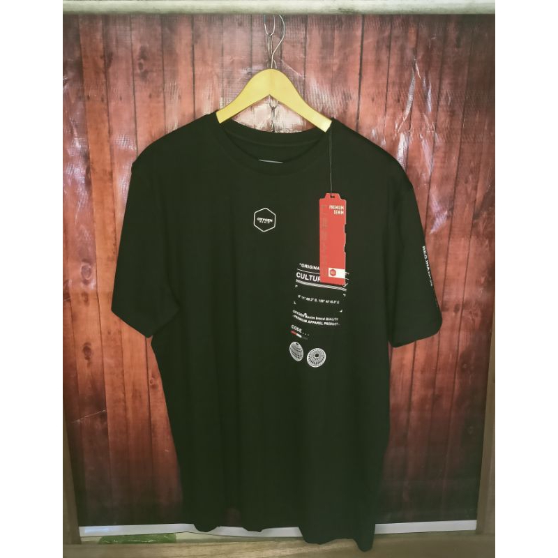 kaos oxygen denim hitam