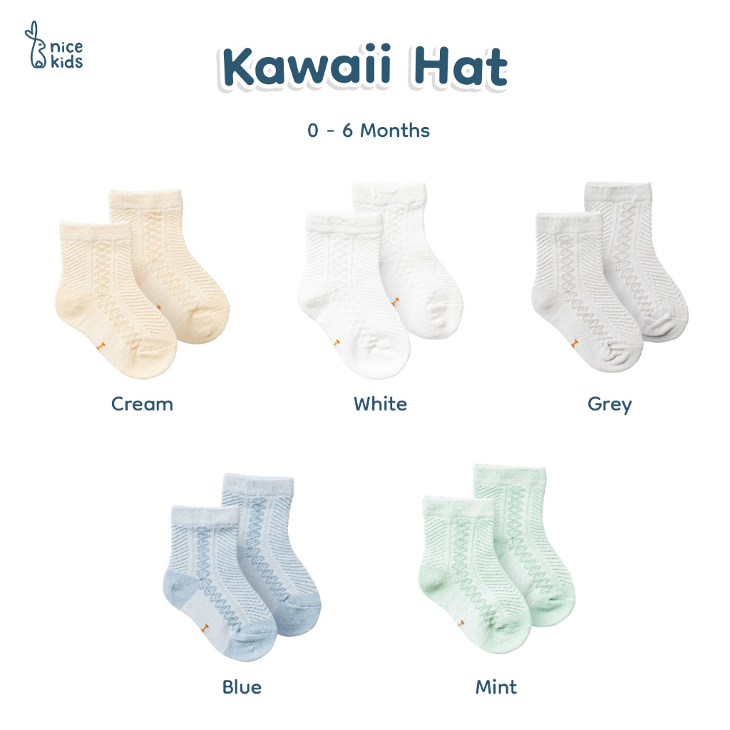 Nice Kids - Baby Socks - Pastel Socks (Kaos Kaki Bayi Unisex)