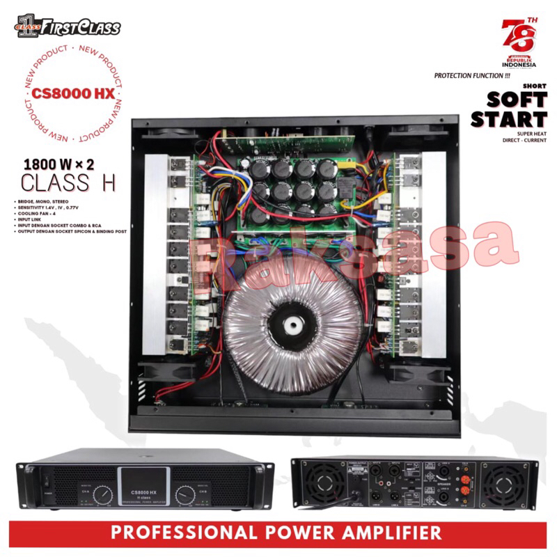 Power Amplifier firstclass cs 8000 hx cs8000 hx cs8000hx class h 3600w