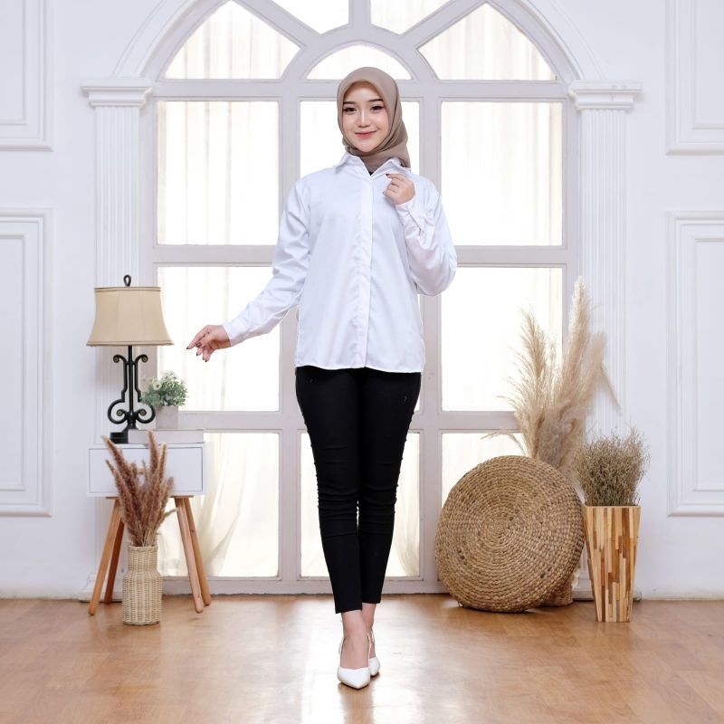 KEMEJA PUTIH WANITA KEMEJA PUTIH KANTOR KEMEJA PUTIH WANITA LENGAN PANJANG KEMEJA PUTIH FORMAL Kemej