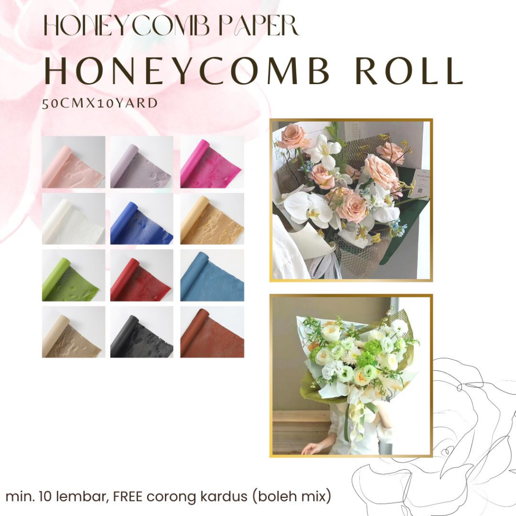 

Honeycomb Paper Wrap Roll 50cmx10yard