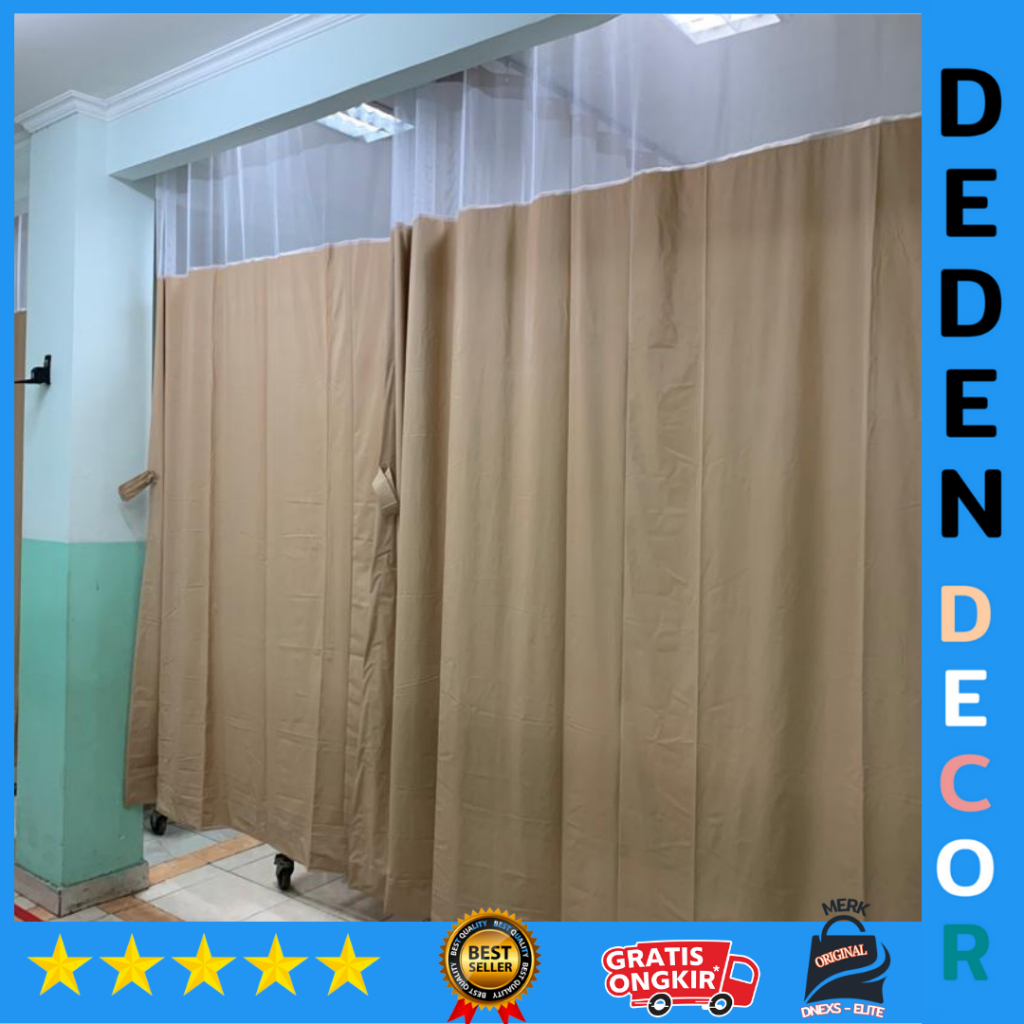 gorden sekat tirai rumah sakit bahan full pvc tanpa jaring model mata itik (foto pemanis)