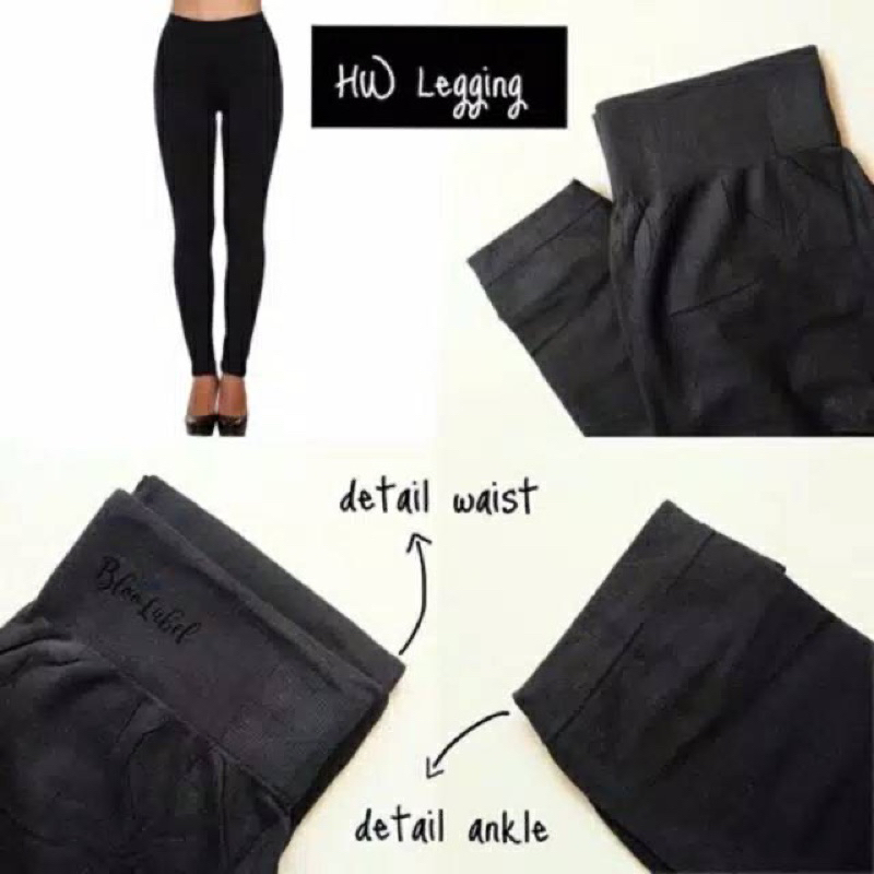 LEGGING IMPORT POLOS TEBAL FLEECE /LEGGING IMPORT POLOS HITAM / LEGGING