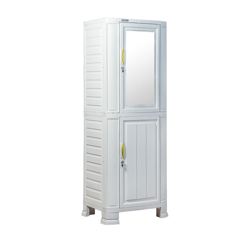 (Kargo) Napolly Lemari Pakaian Plastik 1 Pintu Cabinet Rak + Cermin