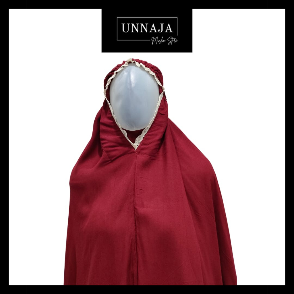 UMS - Mukenah Dewasa Rayon Polos Renda Wajah / Mukena Polos Bahan Rayon / Mukena Tali Karet Simpel A