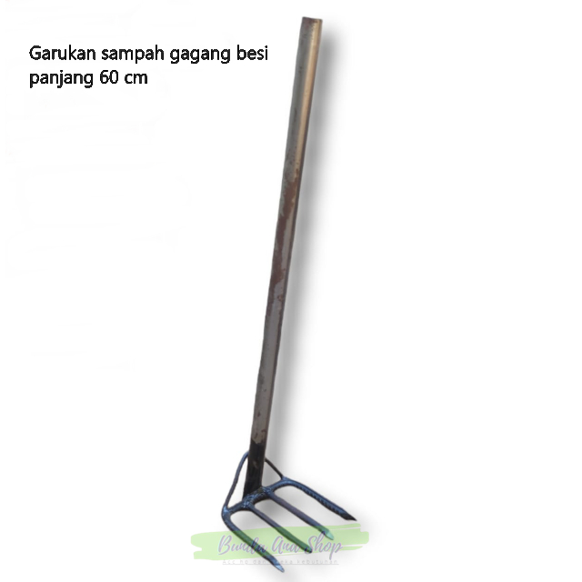 Garukan sampah gagang Pipa besi Sedang 4 jari panjang +- 60 cm / 50 cm