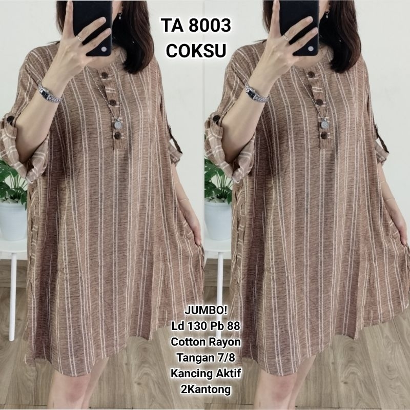 8003 Tunik Jumbo Cotton Rayon Bangkok Salur