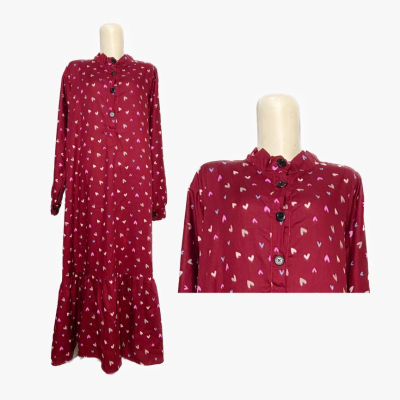 Daster Long Rempel Bawah motif kekinian | Homedress | Busui | Gamis