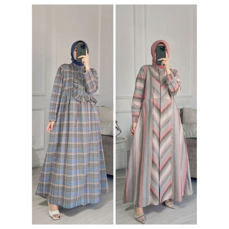 (COD) Athayaa dress cotton triset | dress triset | Dimara athayaa mikuniku inji | kemeja tunik blous