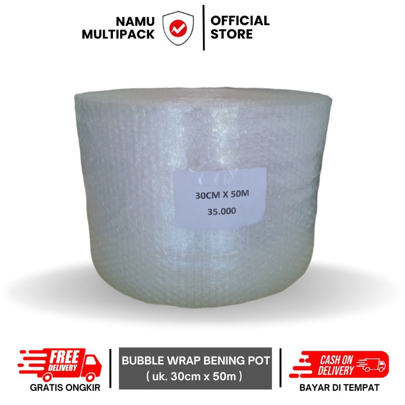 

BUBBLE WRAP BENING/PACKING ONLINE SHOP PREMIUM/POTONGAN 30CMX50M/CILACAP PURWOKERTO