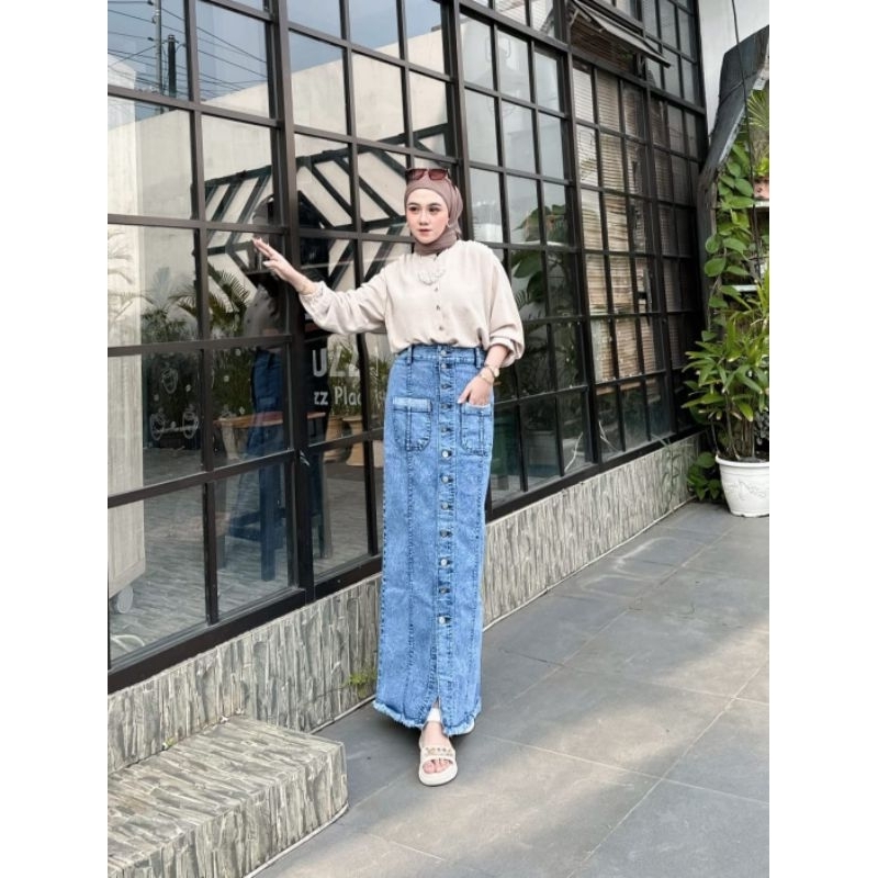 ROK JEANS SPAN SAKU DEPAN PREMIUM ORI BY SANIA COLLECTION