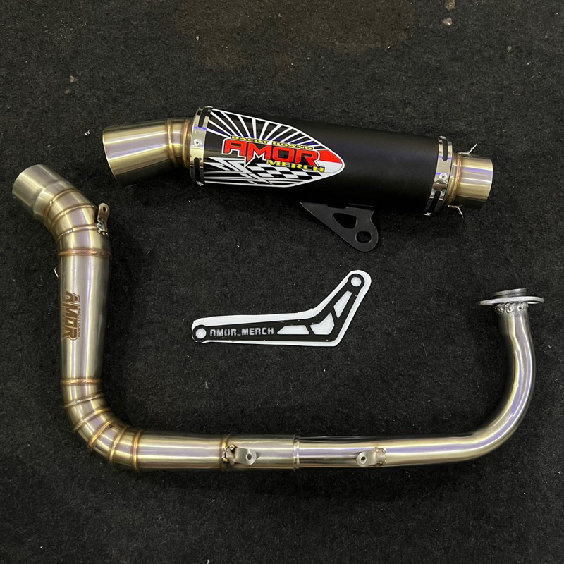 ( Grade B inlet 50 45 38 free breket tiang ) Knalpot samlong amor merch kobra untuk matic beat vario