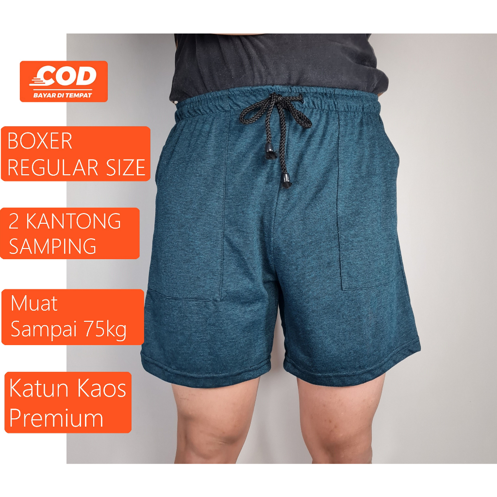 BOXER PRIA KATUN KAOS CELANA PENDEK PRIA KATUN KAOS PREMIUM MUAT SAMPAI BB 75