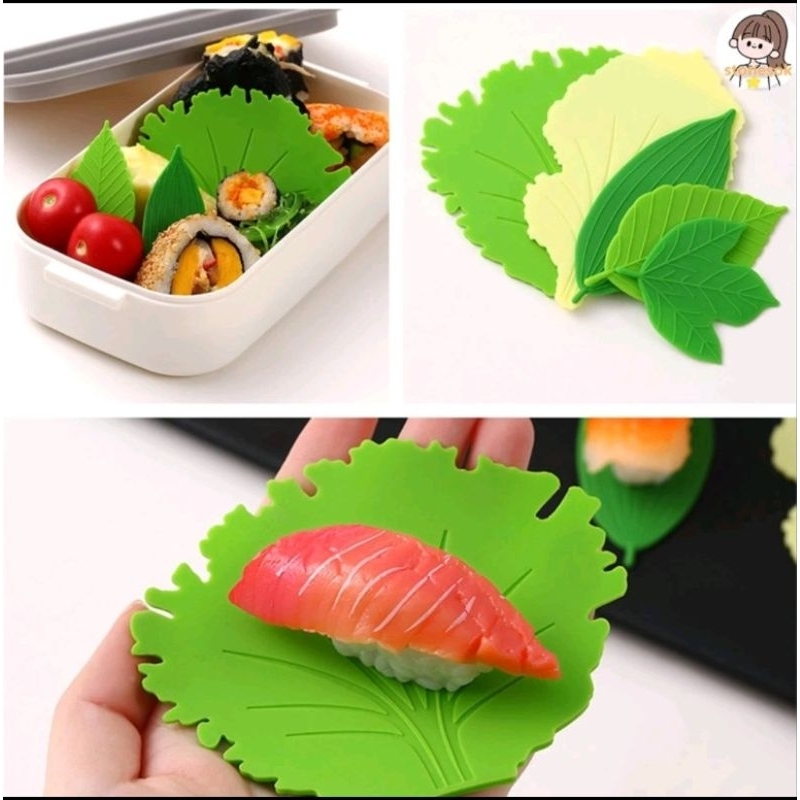

1 set Daun Silikon Hiasan Bento Alas Bekal Anak