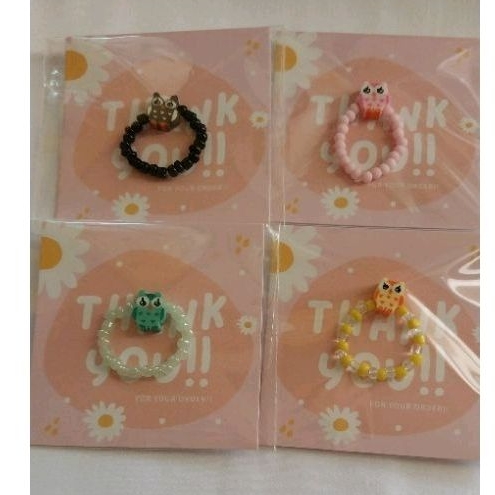 Cincin manik korea OWL / Beads Ring korea OWL