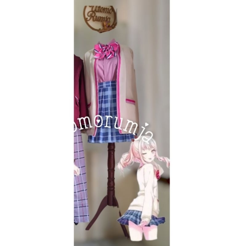 utomorumja Pakaian Seragam Sekolah Akiyama Mizuki Project Sekai Kostum Cosplay