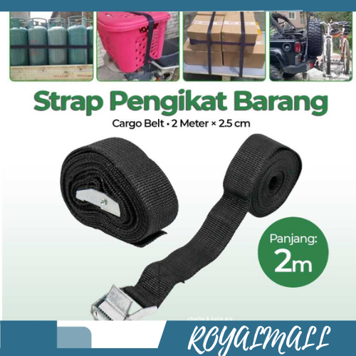 Tali Strap Pengikat Barang Sabuk Cargo Belt Rope 2M / Tali Sabuk Strap Karet Gesper Sabuk Jaring Pen