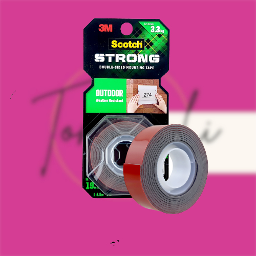 

Double Tape 3M scotch strong outdoor 19mm×1,5m outdoor tape 411-S19 solasi isolasi