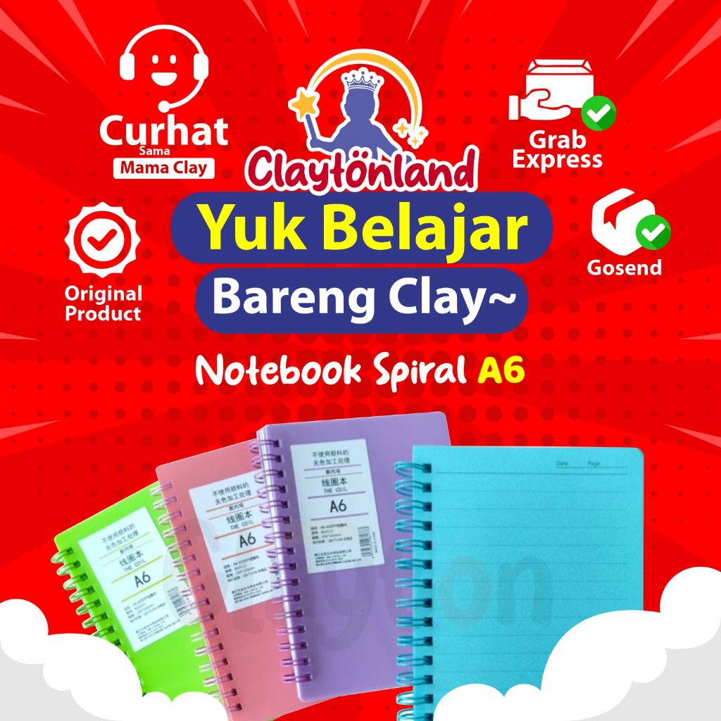 

Notebook Spiral A6 60 Shets Warna Warni The Coil / Buku Agenda Garis Spiral Ring Diary / Buku Spiral
