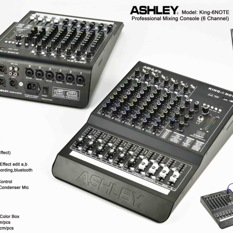 mixer audio ashley king 6note / king 6 note 6 channel original