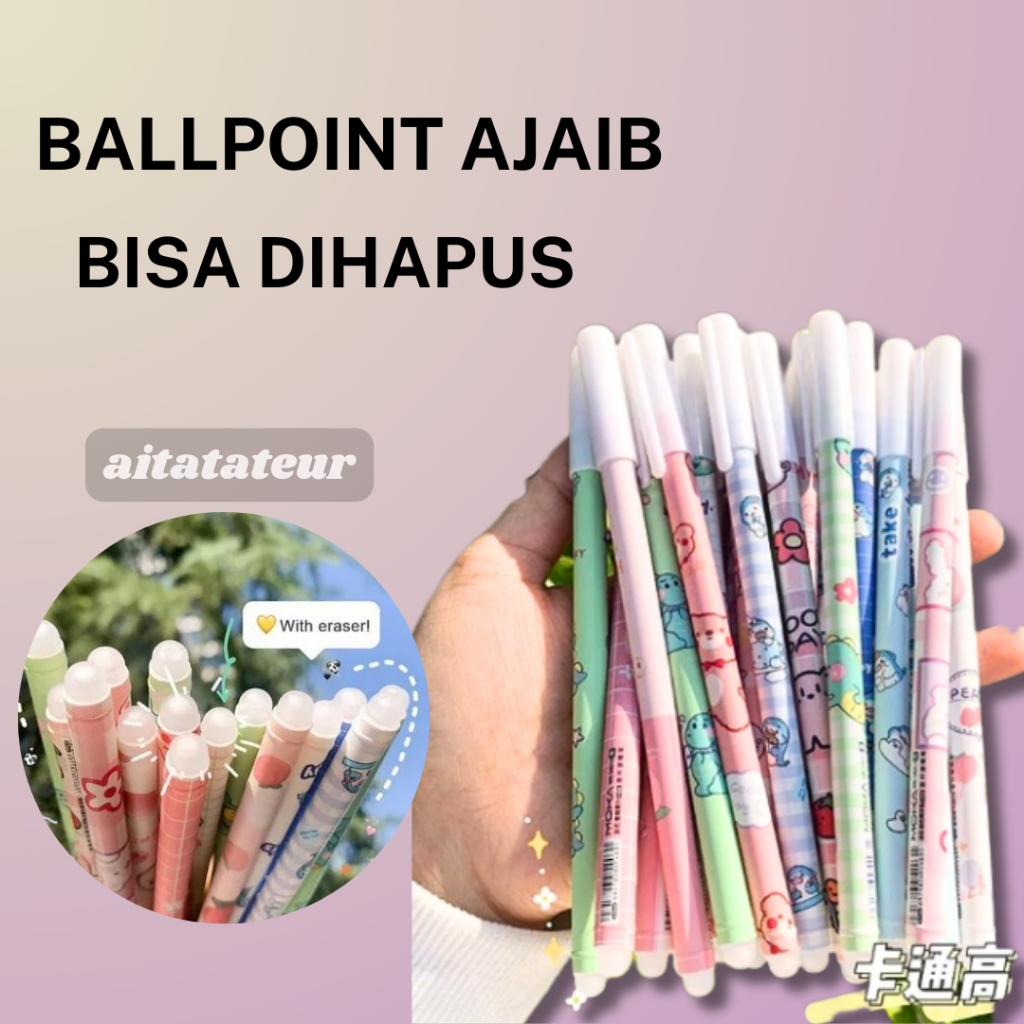 

IMPORT Alat Tulis Sekolah Pulpen Gel Ajaib Bisa Dihapus | Pulpen Hapus Erasable Pen Pena Hapus Motif Random