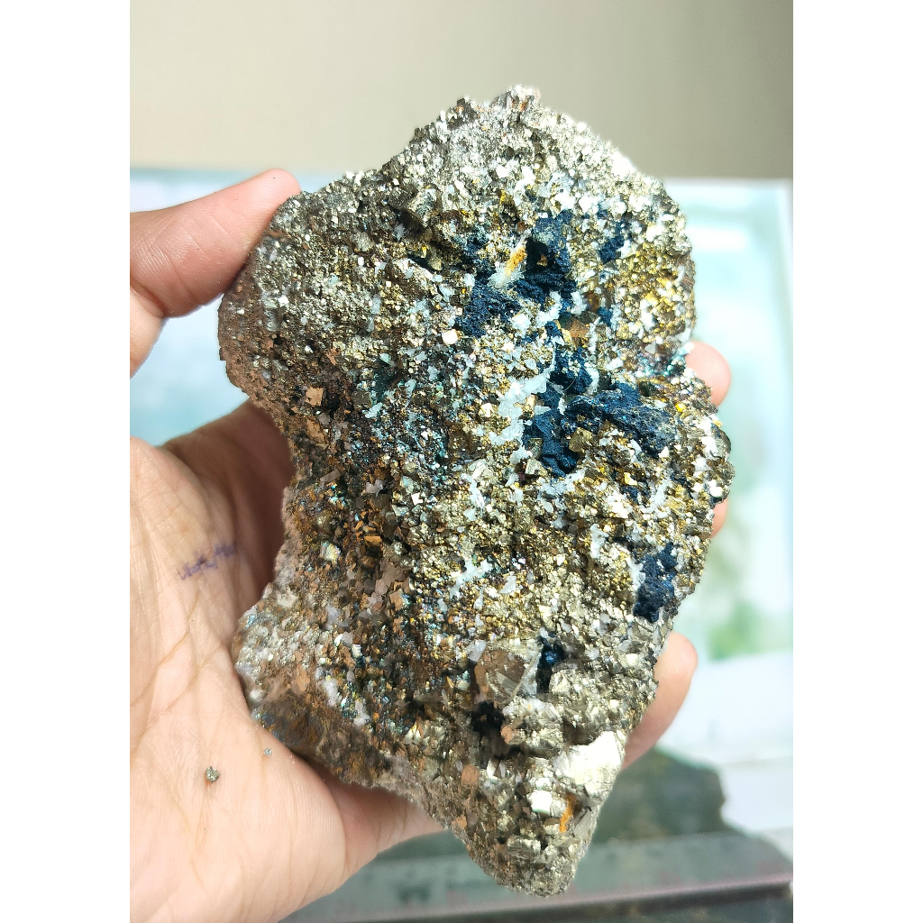 Natural Pyrite Quartz Crystal Cluster (2)