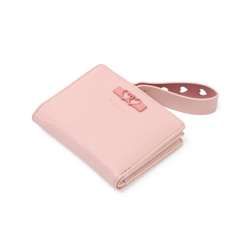 DOMPET LIPAT WANITA KECIL PRETTYZYS ORIGINAL KULIT PINK LUCU NYLORIA WA826P3 MINI SLOT KARTU RESLETING KOIN REMAJA KOREA CEWEK MURAH KEKINIAN SIMPLE FASHION TERBARU BRANDED PREMIUM