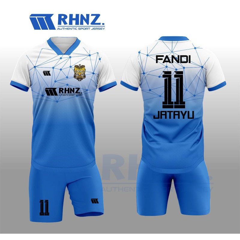 STELAN FUTSAL/SEPAKBOLA/JERSEY BOLA SATU SET JUMBO/SETELAN ANAK BAJU BOLA BIRU PUTIH/ATASAN SEPAK BO
