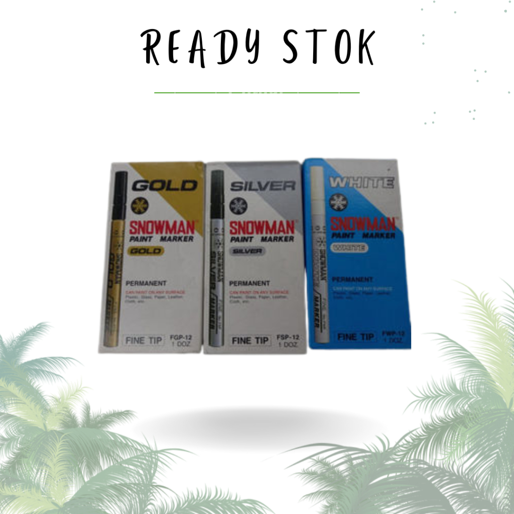 

SPIDOL CAT PERMANEN / PAINT MARKER FWP-12, FGP-12, FSP-12 SNOWMAN / SPIDOL CAT PUTIH / SILVER / GOLD (DUS)