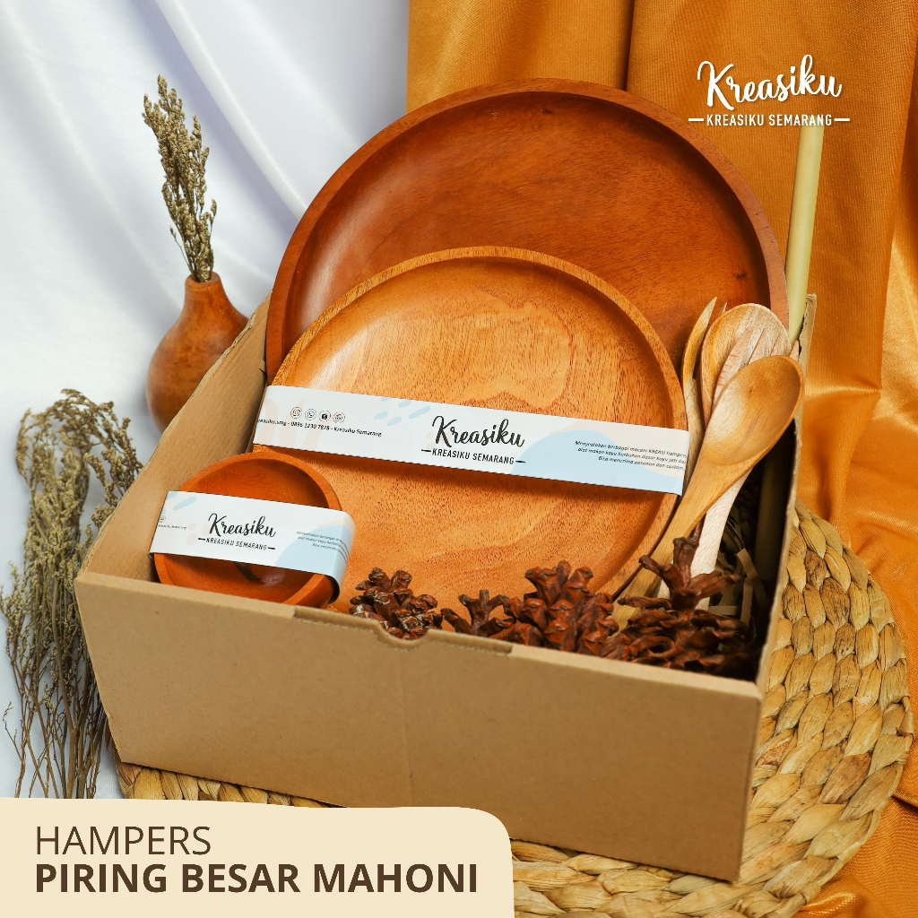 

HAMPERS ALAT MAKAN KAYU PIRING BESAR MAHONI / KADOPERNIKAHAN / HADIAH / WISUDA / GIFT / WEDDING GIFT