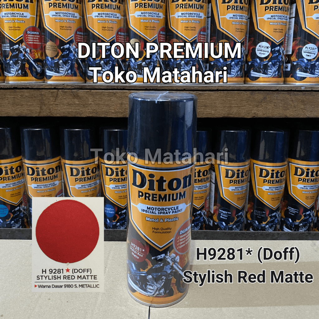Diton Premium H 9281 Stylish Red Matte Merah Doff Cat Semprot pylox pilox
