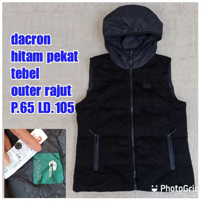 rompi vest gunung outdoor Reading motor puffer gelembung dacron rajut nepa