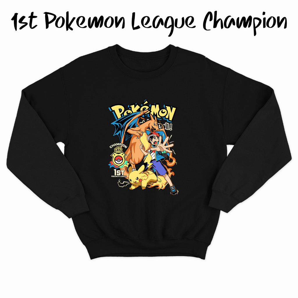 Sweater Crewneck First Pokemon League Champion Game Pokemon K0360