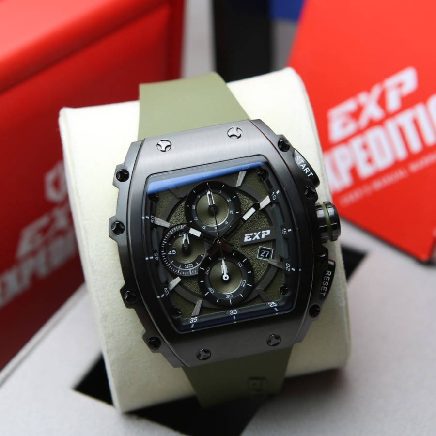 JAM TANGAN PRIA EXPEDITION E6846 / E 6846 BLACK GREEN. ORIGINAL