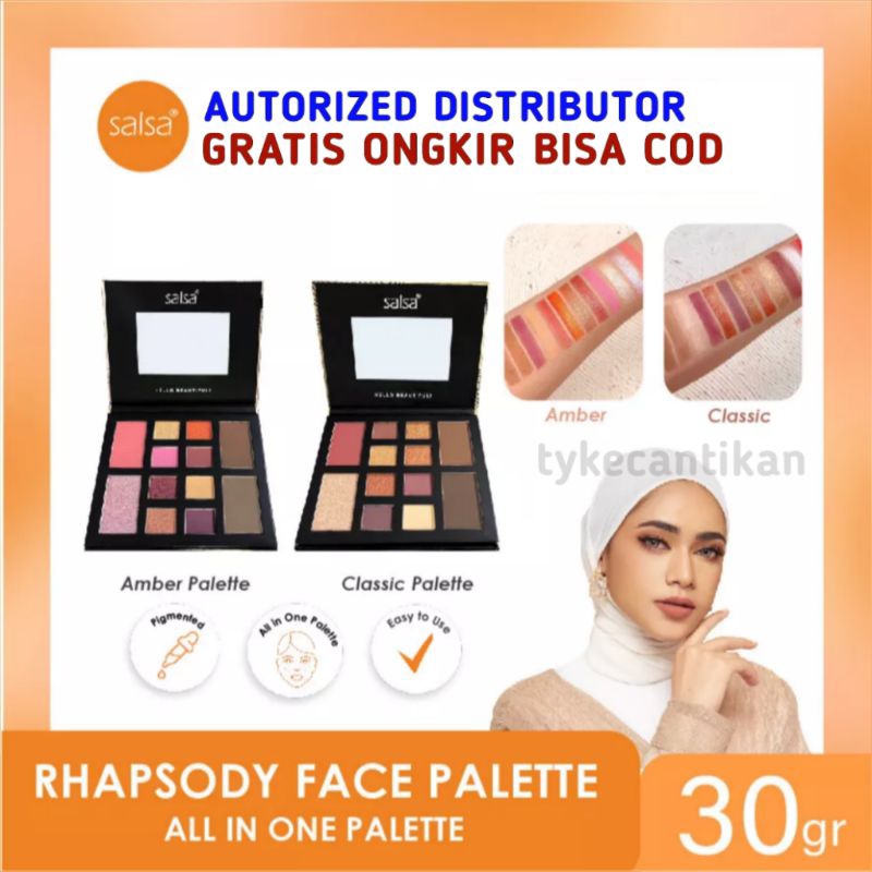 SALSA RHAPSODY FACE PALETTE BPOM / SALSA Rhapsody Face Palette - Palet Eyeshadow Blush On Contour Hi
