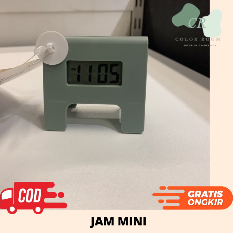 KPNG Jam beker, jam meja, jam alarm, jam mini hijau, 4x6 cm
