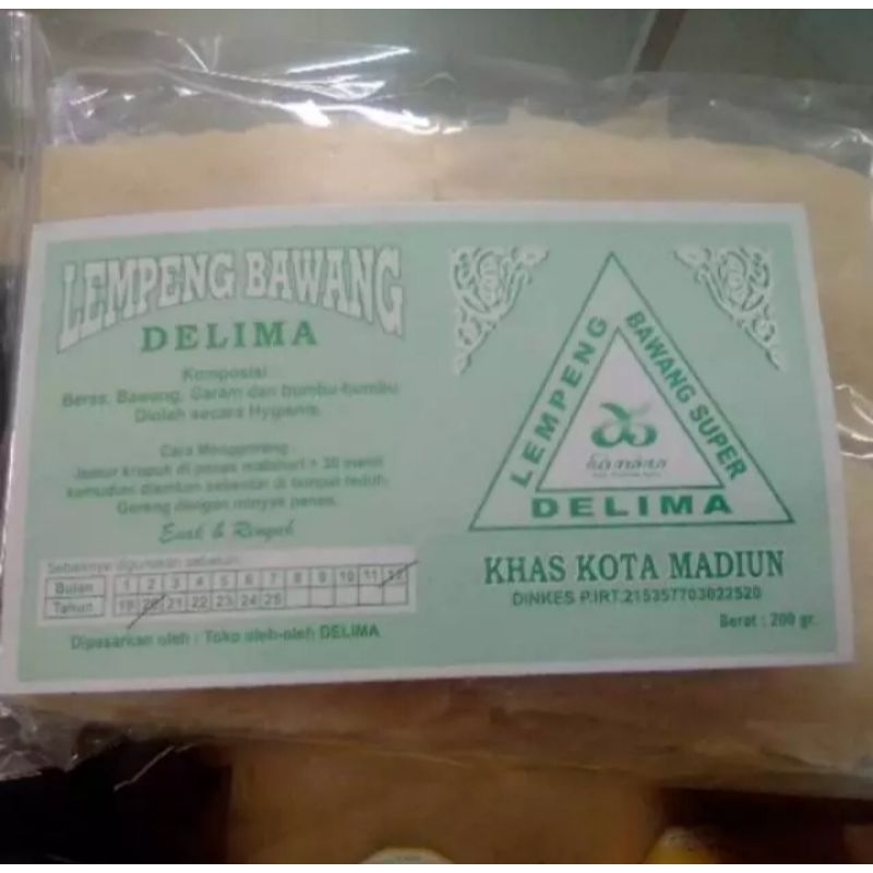 

KERUPUK PULI MERK DELIMA RASA BAWANG (LEMPENG KHAS MADIUN)
