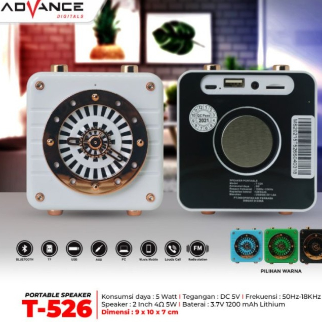 Speaker Portable Advance T 526/T 530/Speker Musik Box Bluetooth T-526/T 530
