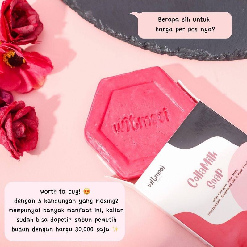 COLLA MILK SOAP by WITMOOI 60g / SABUN PEMUTIH BADAN WITMOI / WHITENING BODY SOAP